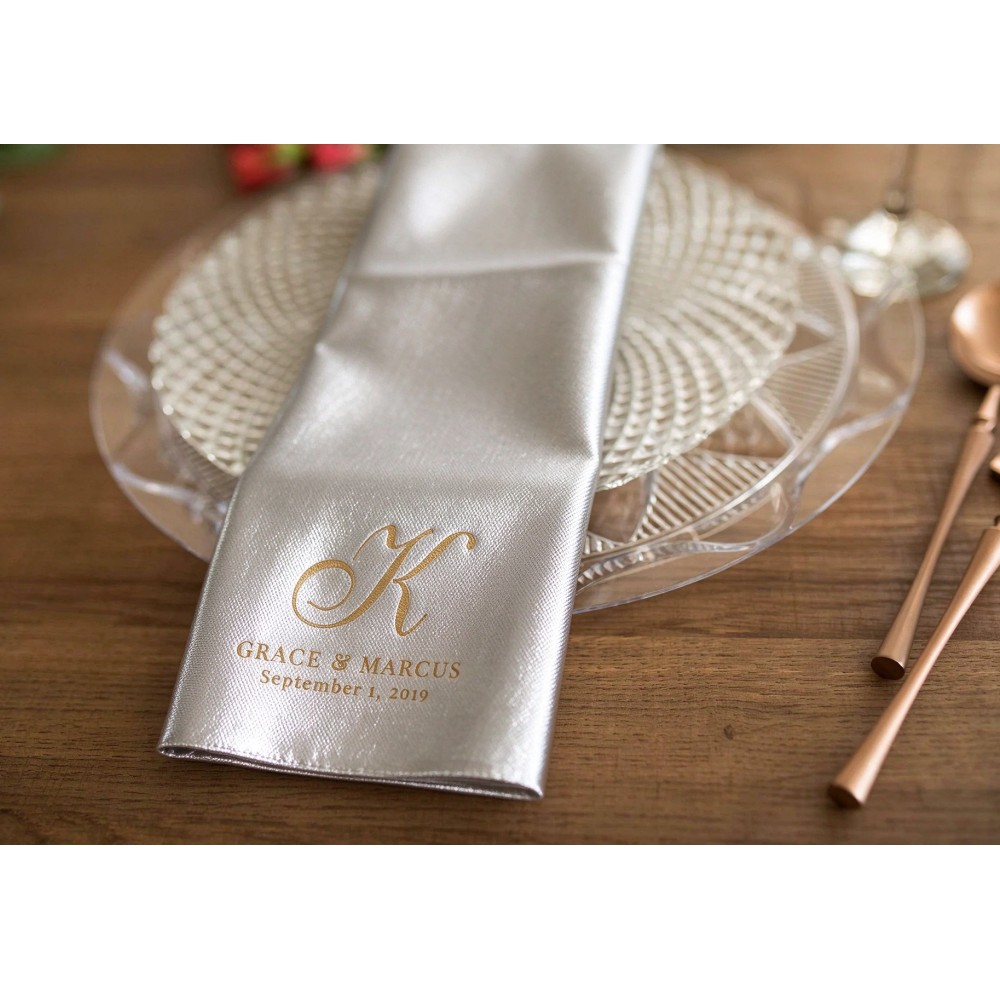 Table Number Gold - 100 Stück personalisierte Cocktail-Servietten mit Leinenoptik,